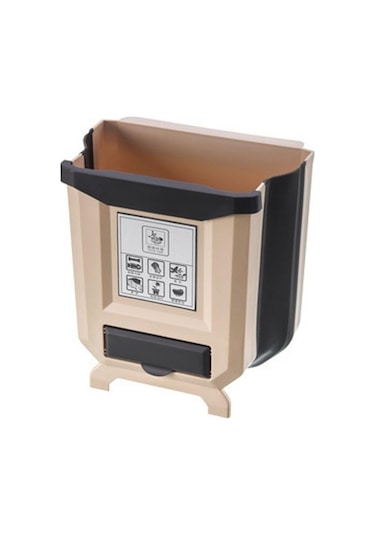 Kahverengi Mayitr Mutfak Dolabı Kapı Asılı Çöp Kutusu Çöp Kutusu Katlanabilir Çöp Konteyneri Kahverengi