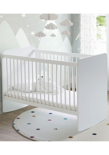 BW1020 - Sallanır Sabitlenir Pratik Kademeli Bebek Beşik Beyaz 60x120 Beyaz