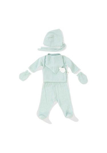 Wellgro Angel Wings Hastane Çıkışı Müslin 5'li Yeni Doğan Seti-Mint