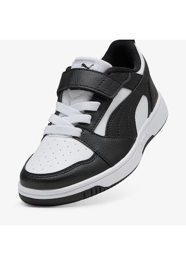 Puma Rebound V6 Low Çocuk Siyah Beyaz Spor Ayakkabı 397419 Beyaz