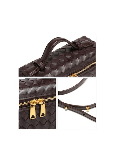 Yunboo Yeşil El Yapımı Örgülü Pu Deri Çanta - El/tek Omuz/çapraz Taşınabilir, Gümüş Rıhtım, Günlük Kullanıma Uygun