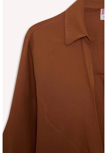 DeFacto Müslin Önden Bağlamalı Plaj Gömleği-Fall in Love B7333AX25SMBN125