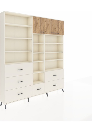 Arges Dolap 17 Raflı 6 Çekmeceli 3 Kapaklı 220x30x243 Aytaşı-çam/aytaşı Atlas Çam/aytası