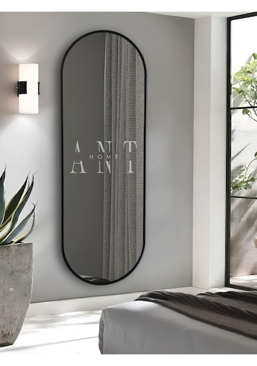 Boy Aynası 180cm X 60 Cm Elips Ayna 180 X 60 Siyah