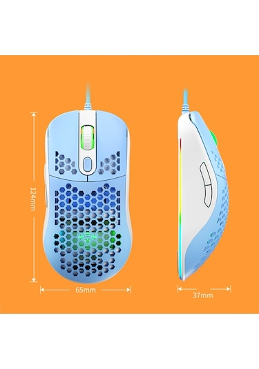 Cbtx Iblancod GM01 Hafif Petek RGB Arkadan Aydınlatmalı 6D Programlanabilir Mouse