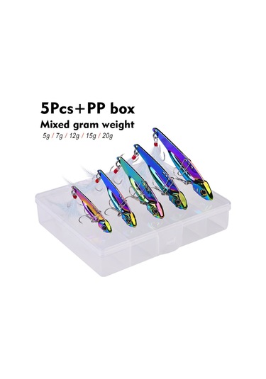 Springsun 5'li Yüksek Titreşimli Sert Metal Parlak Pul Levrek Sudak Alabalık Uzak Atış Olta Yemi