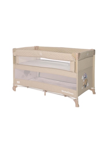 Lorelli Up And Down Anne Yanı Park Yatak - Fog Beige Flying Friends