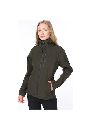 Ghassy Co.Kadın Su Rüzgar Geçirmez Softshell Mavi Spor Mont 500518795