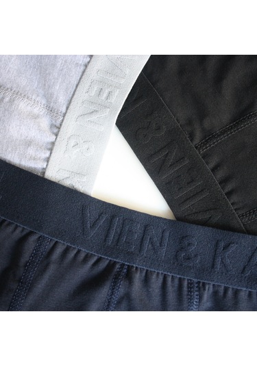 Erkek Siyah Gri 6 Lı Kutu Düz Likralı Boxer Şort Gri