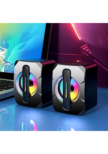 Işık Yayan Bilgisayar Hoparlörü, Usb Cep Telefonu, Dizüstü Bilgisayar Masaüstü Mini Hoparlör