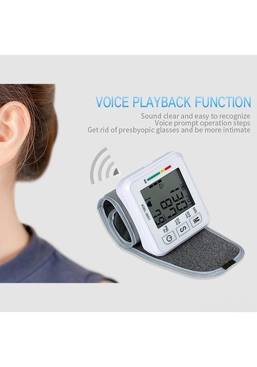 Didadodo Bilek Tipi Tansiyon Aleti - Otomatik Ölçüm, Lcd Ekran Ve Sesli Uyarı İle Akıllı Nabız Takip, Sesli Uyarılı