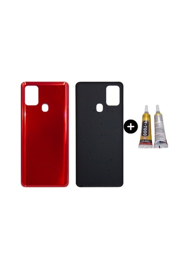 Samsung A21s Sm-a217 Uyumlu Arka Pil Kapağı Kırmızı + B7000 Çok Renkli