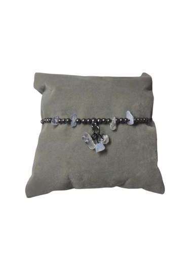 Ay Taşı Halhal Doğal Taş Bileklik Hal Hal Ayarlanabilir İpli Moon Stone Kristalize Kırık Taş Şifalı Halhal Bileklik Şeffaf