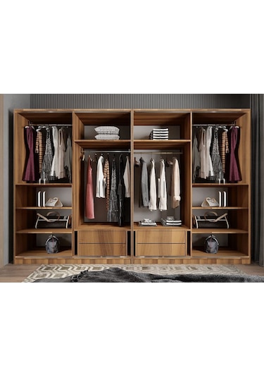 Albero Sürgülü Çekmeceli Gardırop Dolap Cvz 320 Cm Montaj Dahil
