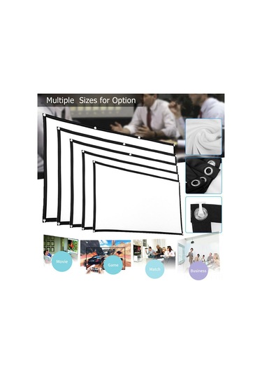 Jeehugo 120 İnç 16:9 İç/şehir Projeksiyon Ekranı - Katlanabilir Elastik Lif Materyal, Kolay Kurulum İçin Kanca Seti
