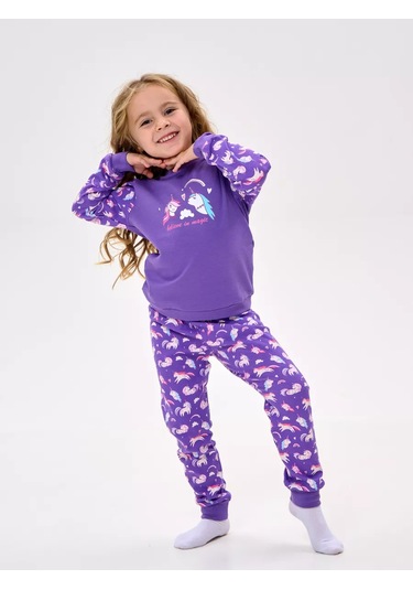 Trend Sign Çocuk Pijama Takımı Pantolonlu 176668985 Violet
