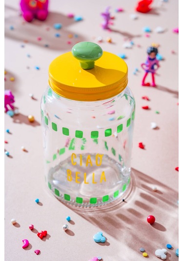 Vicenza Renkli Cam Kavanoz - 900 Ml Renkli