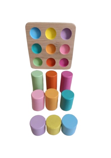 Moccotoys Montessori Eşleştirme Tablalı Silindir Seti - 9 Lu