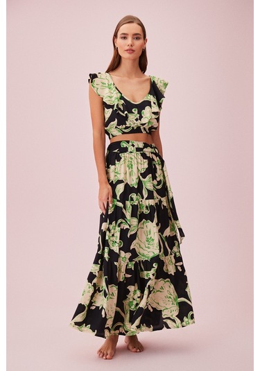 Suwen Shakira Crop Top Sba245201064 Yeşil