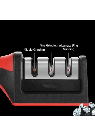 Lmetjma 3 Aşamalı Bıçak Bileyici + 1 Yedek Bileyici Manuel Mutfak Bıçağı Bileyici Tüm Bıçaklar İçin Kc0319