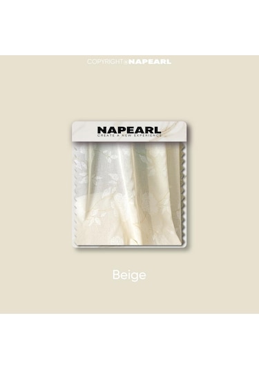 Bej 1 Adet Napearl Modern Taklit Keten Baskı Tül Perde Çiçek Desenli Pencere Sırf Perde Ev Dekor İçin W150cm X L250cm