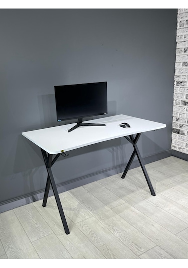 Heygaming Profesyonel Oyuncu Masası Beyaz Bilgisayar Masası Beyaz - Siyah