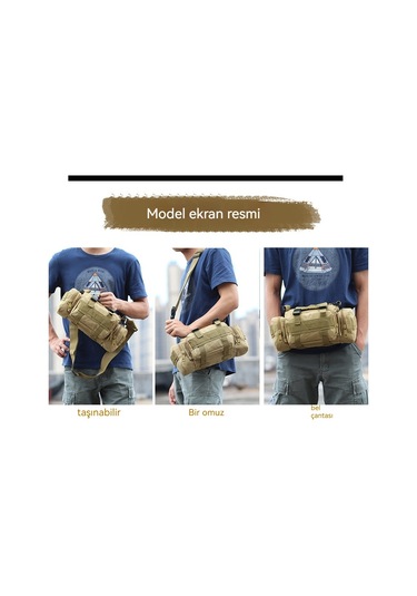 Anti-fotoğraf Kamera Çantası Çok Fonksiyonlu Taktik Açık Hava Su Geçirmez Spor Bel Çantası Haki