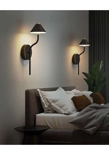 Simaavize Modern Black Led Aplik -şarzlı -gün Işığı Siyah