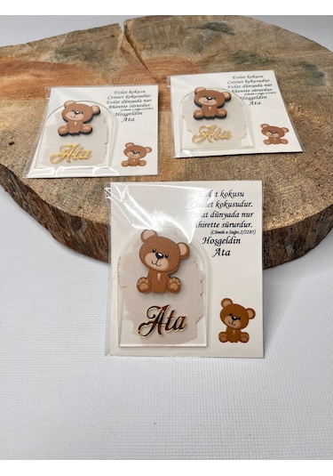 Mr. Home Bebek Doğum Hediyelikler Magnet 25 Adet Bej
