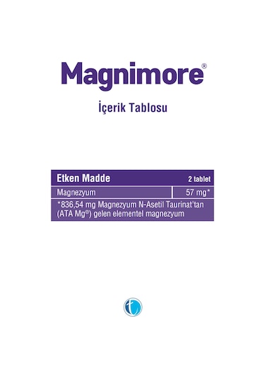 Magnimore Magnezyum Takviye Edici Gıda 60 Tablet