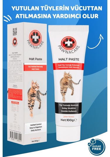 Pawnacare Malt Paste Kedi Tüy Yumağı Önleyici Malt Macunu 100 G