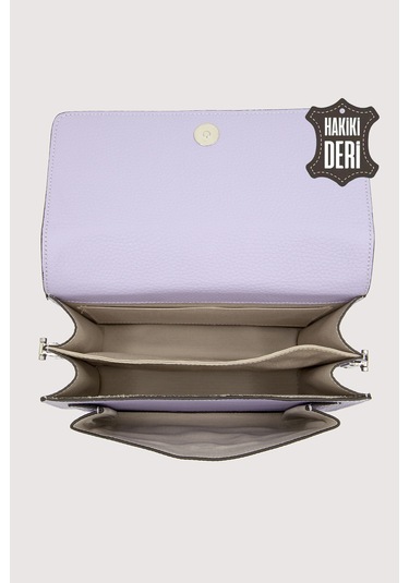 Hakiki Deri Kadın El Çantası Lila Smr9022 Lila