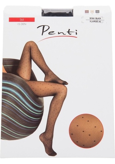 Penti Desenli Ince Külotlu Çorap Stil Puanlı 001