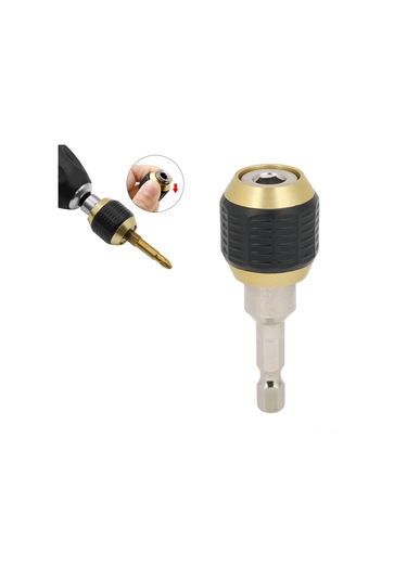 Symbee Elektrik Matkap Uç Değiştirme Adaptörü 1/4 İnç Bağlantı Köprüsü Hızlı Takma-kaldırma Oto Kilitleme Karbür Malzeme 60mm