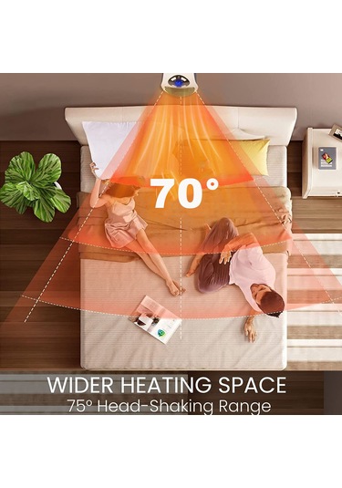 Reedark Uzaktan Kumandalı Taşınabilir Seramik Isıtıcı - 500w Hızlı Isıtma, Dijital Termostat Ve Zamanlayıcı