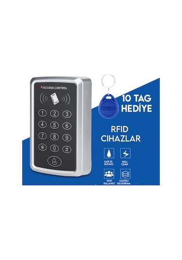 Rfid Şifreli Kapı Kilidi - Kartlı Geçiş Kontrol Sistemi 12-24V
