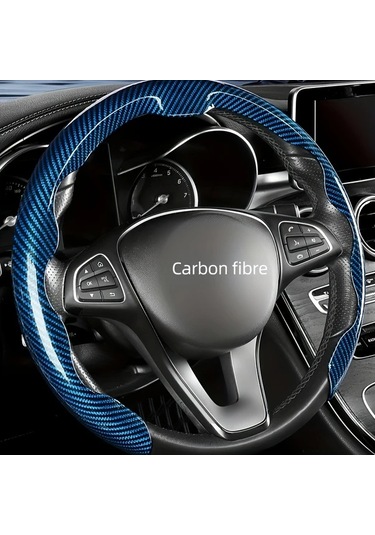 Dashanshop Sarı Renkli Evrensel Direksiyon Kılıfı Karbon Desen Kaymaz Deri Hissi Abs Malzeme Sarı