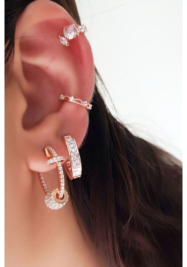 MorMajor Silver Tekli Ithal Baget Taşlı Halka Gümüş Küpe-7175