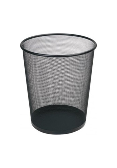 Rubenis Metal File Tel Çöp Kovası Siyah Büyük Boy
