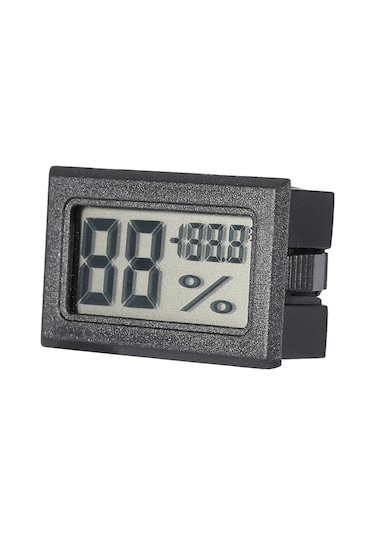 Reedark Küçük Boylu Ev, Ofis, Sera İçin Sıcaklık Nem Ölçer - Büyük Lcd Ekranlı, Hassas Ölçüm Siyah