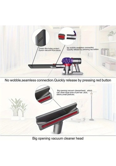 Fochsia 7pcs V7 V8 V10 V11 V15 Vakum Süpürge Parçaları Fırça Ve Hortum Seti Aksesuarları