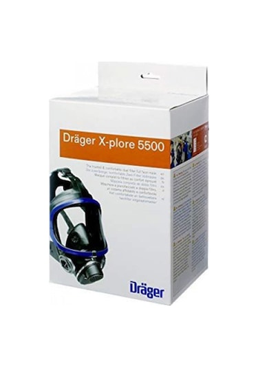 Drager X-Plore 5500 Epdm/Pc Tam Yüz Maskesi Mavi Renk
