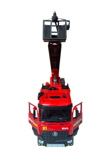 Sürtmeli Sesli Metal Su Atan İtfaiye Aracı Metal Araç Kafası Kırmızı