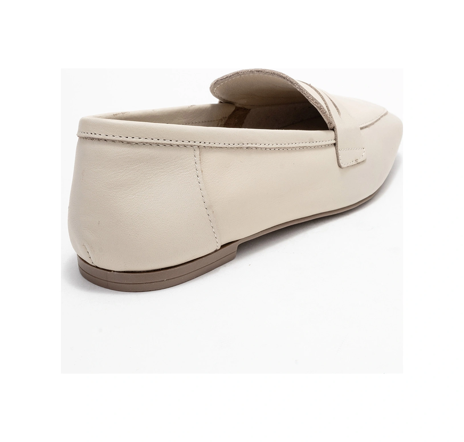 Luvishoes Luvi Shoes Morne Ekru Bej Cilt Hakiki Deri Kadın Loafer Ayakkabı Bej - Ekru