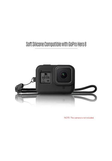 Pazly Gopro Hero 8 Uyumlu Dayanıklı Silikon Kılıf Ve Askılı Koruma Kabı