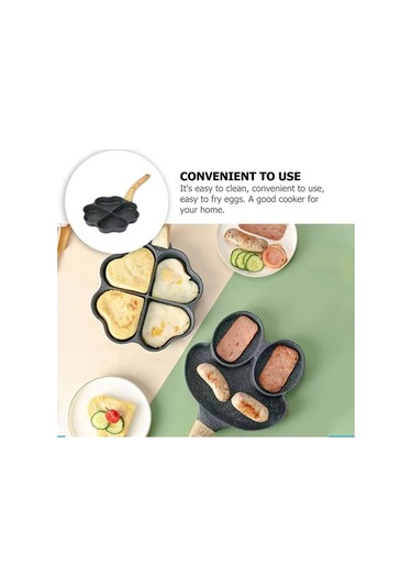 Ulzyvf Yumurta Tava Taş Siyah Saplı Omlet Kullanım Kızartma Günlük Ahşap Zy Siyah