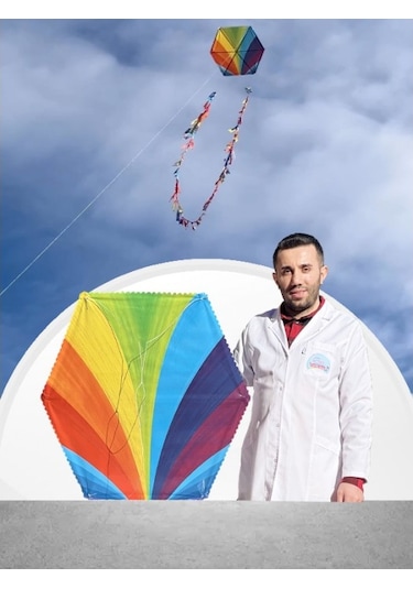 Naylon Altıgen Uçurtma - Rengarenk