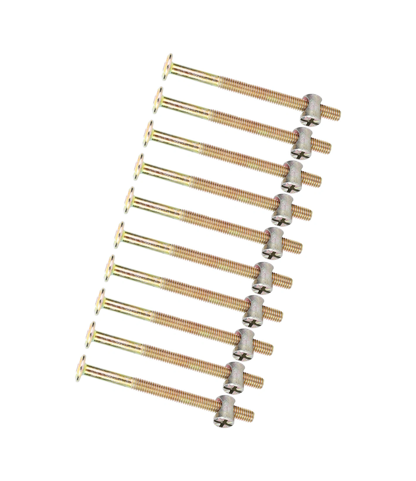 Yaleker 80mm Galvanizli Karbon Çelik M6 Mobilya Cıvata Ve Somun Seti, Ahşap-kabin Birleştirme, 10 Adet/paket Diğer