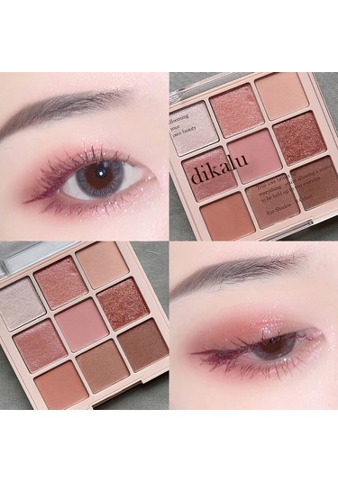 Mod Göz Farı Paleti 9'lu Mat Göz Farı Paleti Parıltılı Göz Farı Makyaj Nude 012 C01