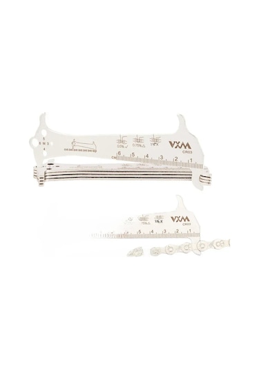 Geeksen Vxm Bisiklet Zincir Ölçü Aleti: 3'ü 1 Arada Zifiri, Cetvel Ve Kaliper - Paslanmaz Çelik, Tam Doğruluk, Tüm Bisiklet Tipleri İçin Bakım Gereci Çok Renkli